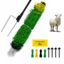 Electric Fence Netting 35.4" x 164', Portable Livestock Fencing with Fiberglass Posts, High Visibility, Safe & Humane Shock for Goats, Sheep