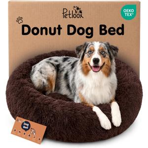 Calming Donut Dog Bed for Small Dogs, Round Dog Bed for Medium & Large Dogs
