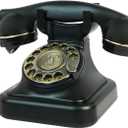 Retro Telephone, TelPal Black Corded Telephones of 1930s, Vintage Landline Home Phone, Decorative Old Fashion House Phones, Wired Analog Phone for Home/Office/Hotel/School