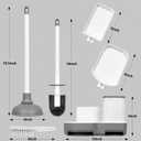 Toilet Brush and Plunger Set with Holder, 3-in-1 Bathroom Cleaning Kit, Heavy Duty Toilet Plunger, 360° Deep Cleaning Toilet Brush with Ventilated Drip Tray, Under Rim & Gap Brush