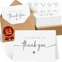 UnimaxPrint 52 Thank You Cards with Envelopes & Stickers (4 Designs), Minimalist 3x5 Thank You Notes for Teacher Appreciation, Weddings, Baby Showers & Small Business