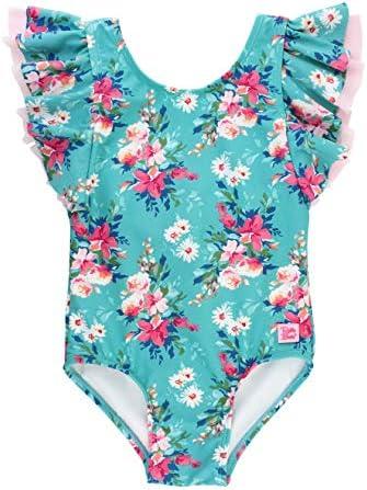 RuffleButts® Baby/Toddler Girls Ruffle Strap One Piece Swimsuit w/UPF 50+ Sun Protection, 3T
