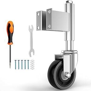Homhoo Spring Loaded Gate Casters 4” Heavy Duty Gate Caster Wheels with Hardware 330 Lbs Load Capacity