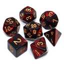 CREEBUY DND Dice Set Red Black RPG Dice for Dungeon and Dragons D&D MTG 7-Die Polyhedral Dice