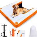 VOFiTNY Dog Docks Water Ramp Inflatable Pup Pool Step Protable Floating Plank No-Slip Puppy Boat Ladder Raft for Lake (4ft x 3.3ft x 4in, Orange)
