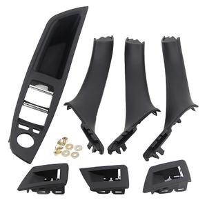 TUNTUN Window Switch Panel Door Handle Compatible with BMW 5 Series 520 523 525 528 530 535 F10 F11 F18 2010-2016 Replaces 51417225873 Black Kits