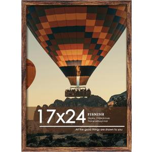 17x24 Picture Frame, Classic Brown 17 x 24 Poster Frame for Horizontal or Vertical Wall Mounting, 1 Pack