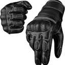 J.A.G. Motorcycle Gloves - Premium Leather Perforated Motorcycle Gloves for Men with Knuckle Protection | Touchscreen Motorbike Riding Gloves Large