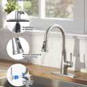 WEWE Vintage Kitchen Faucet with Pull Down Sprayer, Stainless Steel 1 or 3 Hole High Arc Single Handle Antique Sink Faucet for Classic Modern Ktichen, Brushed Nickel Bar & Prep Sinks