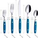 ANNOVA Silverware Set Stainless Steel Cutlery Color Handle With Rivet/Retro Flatware (Sapphire Blue, 20 Pieces)