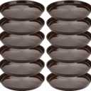 12 Pack 17 Inch Plastic Plant Saucers, Round Plant Pot Saucers, Large Flower Pot Drip Trays Plants Garden Saucers for Indoor Outdoor Planters, Brown