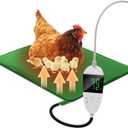 Chicken Heating Pad with Adjustable Digital Thermostat, Electric Chicken Heated Mat with Chew Resistant Cord, Waterproof Outdoor Chicken Coop Heater for Baby Chicks, Brooder Heater Warming Pad, Green