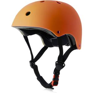 Kids Bike Helmet, Adjustable and Multi-Sport, from Toddler to Youth, 3 Sizes (Small: 48-54 cm / 18.9"-21.3", Orange)