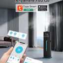 Zeova 9L/2.4Gal Smart Cool Mist Humidifier, Top Fill Quiet Humidifier Large Room, Covers 550ft, App & Remote Control, 60H Runtime, 7 Colors Light, 4 Mist Modes Humidifiers for Bedroom, Office, Black
