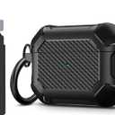 Maxjoy for AirPods Pro 3 Case (2025), Hard Shell Protective Cover Compatible with Airpods Pro 3rd Generation Cover Case with Keychain Cleaner Kit for Men Women, Black