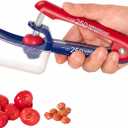2 x Cherry Pitter - Makmzoon Cherries Pitter Tool | Stainless Steel Rods with Hand-held Push Design, Save Time & Space for Making Cherry Jam with Lock Design