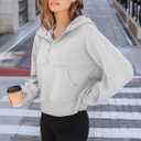 AUTOMET Womens Hoodies Fleece Fall Fashion Outfits Workout Sweatshirts Y2k Winter Zip Up Jackets Oversized Tops Clothes 2026 (Gray, L)