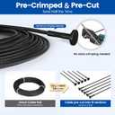 Muzata 4-8ft Side Mount Complete Cable Railing Kit for Decks 36in RC05 | Pre-crimped Terminals, Space-Saving Black Cable Railing System, Complete Set, Length Adjustable, Easy DIY with User Guide