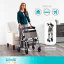 Stander Wonder Rollator Plus, Lightweight Folding Mobility Rolling-Walker, EZ Fold-N-Go-Rollator for Seniors and Adults, 6-inch Wheels, Locking Brakes and Padded Seat with Backrest, Black Walnut