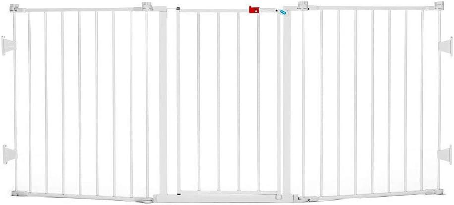 Regalo 76 Inch Super Wide Configurable Baby Gate, Includes 4 Pack of Wall Mounts and Hardware (White)