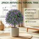 QCQHDU Artificial Lavender Topiary Ball Bush for Outdoor,26.3" Fake Trees Evergreen Plants with Ground Spike,UV Resistant Faux Shrubs for Indoor,Garden,Yard,Front Porch,Patio,Office Decor,2 Pack