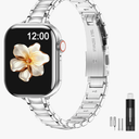 MioHHR Thin Metal Bands Compatible with Apple Watch Band Ultra3/2/1 Series 11 10 9 8 7 6 5 4 3 2 1 SE3/2/1,Slim Narrow Stainless Steel Strap for Women iWatch 49mm 46mm 45mm 44mm 42mm 41mm 40mm 38mm