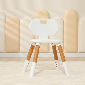 3 Level Height Adjustable Kids Chairs Plastic Preschool Chair Durable and Lightweight Child Chair with a Maximum Load Capacity of 130 pounds Suitable for Day Care, Classroom, and Home (1-Pack Beige) (1Chairs)