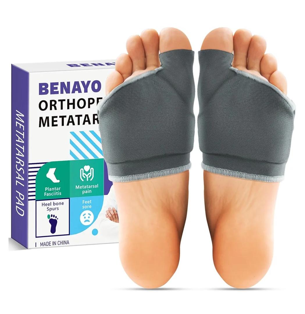 Orthopedic Metatarsal Pads, Ball of Foot Cushion with Gel Pad for Women and Men, Foot Pads for Ball Pain Relief, Morton's Neuroma, Metatarsalgia Support. (Gray, Middle: Women (7-9)/MEM(5-7)