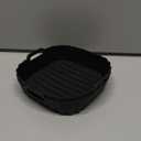 6.2-Inch Small Mini Square Silicone Air Fryer Liners 2 Pack for Chefman Mini, DASH, COSORI, COMFEE, Instant, DEIME for 2qt 2.1qt 2.6qt 3qt Reusable Basket Trays, Airfryer Accessories (Black)