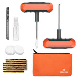 ETENWOLF Flat Tire Repair Kit with Plugs 16 Pcs, Heavy Duty 16pcs, Grey