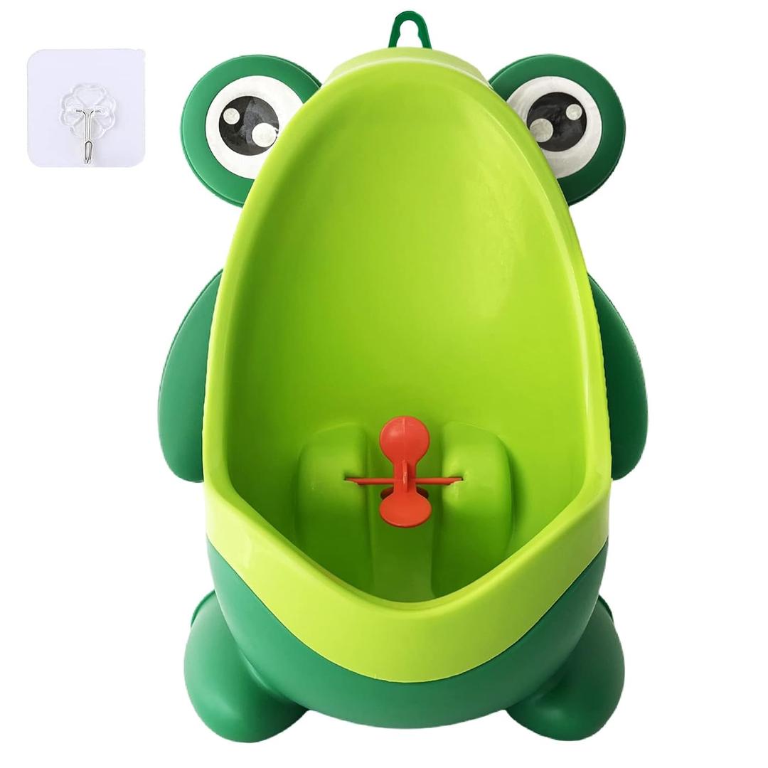 Frog Pee Training,Cute Potty Training Urinal for Boys with Funny Aiming Target, Green Urinals for Toddler Boy