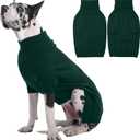 IECOii Great Dane Sweater,5XL Extra Large Sweater for Giant Breed Dogs in Winter,Turtleneck Cold Weather Knit Clothes,Machine Washable,Elastic Pullover for Saint Bernard,Mastiff (Green,XXXXXL)