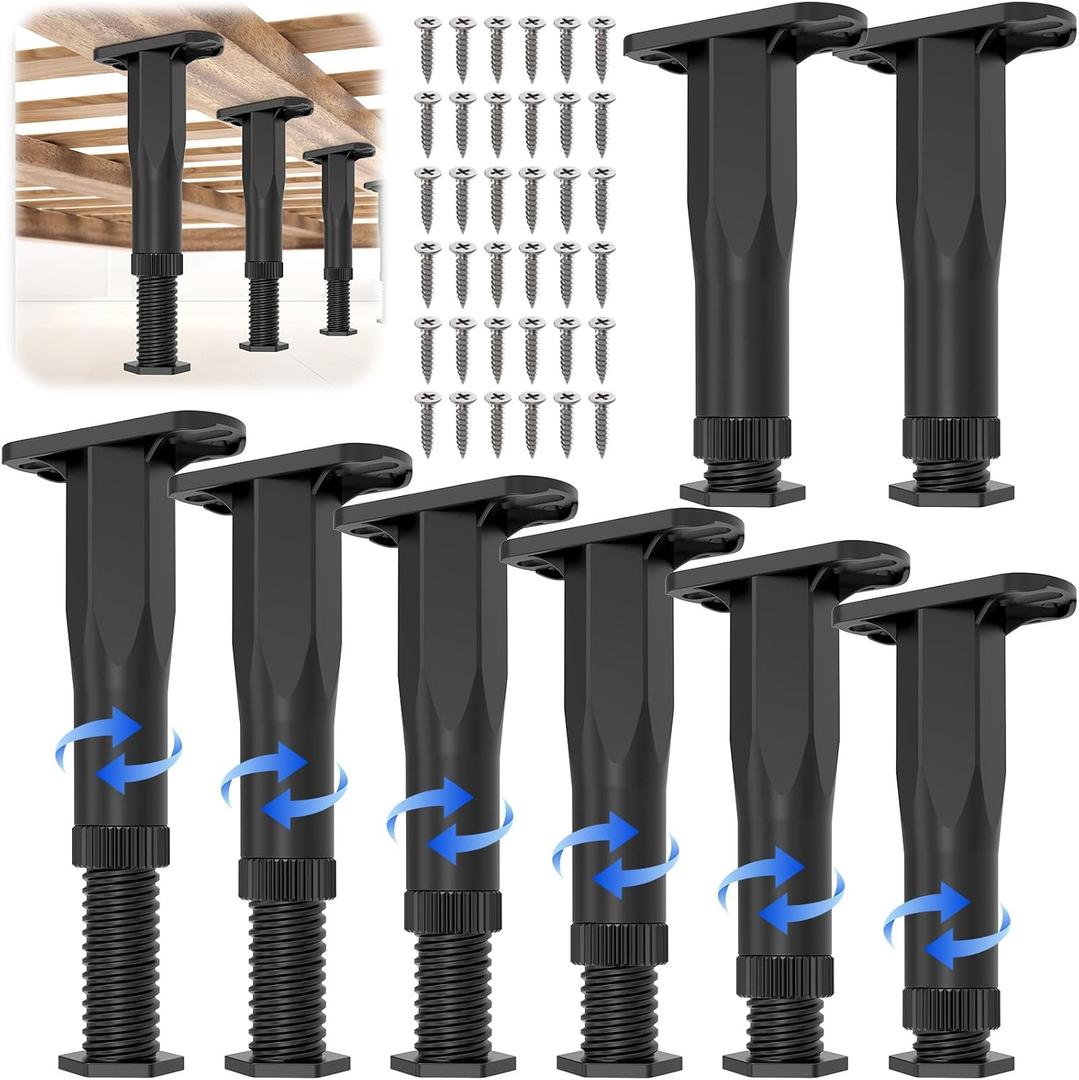8PCS Adjustable Bed Frame Support Legs(8.3"-14.5"),Center Slats Support Leg | Extra Durable Furniture Support Feet, for Frame/Sofa/Dresser/Chair/Table, Legs Furniture Replacement Parts