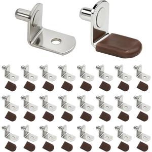 5mm Shelf Pegs for Shelves Cabinet Shelf Support Ppegs Metal Shelving Pins for Bookshelf Furniture Kitchen Closet Heavy Duty Pegs Bracket for Shelves in Cabinet L-Shaped Metal Shelf Clips 30Pcs