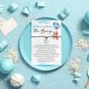 Thyle Baby Shower Favors for Guests Adjustable Bracelets with Message from the Bump Card Footprints Charm Baby Shower Bracelets for Gender Reveal Thank You Gifts(25 Set,Blue Bear)