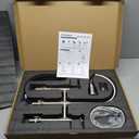 Kitchen Faucets with Sprayer, 3 Holes High Arc Double Handle Classic Stainless Steel Sink Faucet with Pull Down Sprayer Suitable for Farmhouse Camper Laundry Rv Bar, Brushed Nickel