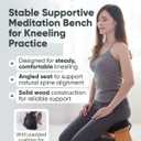 Mindful Modern Folding Meditation Bench - Bamboo Kneeling Stool w/Locking Magnetic Hinges - Prayer Kneeler Seiza Chair w/Soft Pillow & Travel Bag, With Pillow