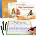 Grooved Cursive Handwriting Workbook for Kids 5-12 & Adults,Reusable Magic Practice Books with Disappearing Ink Pens,Grooved Kids Writing Book Cursive Workbook with Words Letters Bible Verses Sentence