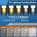 4 Pack, 2x2 LED Flat Panel Light, Commercial Drop Ceiling Troffer, 15W40W Wattage Selectable, 5CCT 3500K6500K, 010V Dimmable, Flicker-Free, ETL Listed