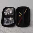 Wood Tobacco Pipe With Cleaner Tamper Tool Black Bag, 6 inch Smoking Pipe Accessories Kit Kiseru (Red)