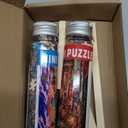 Small Jigsaw Puzzles for Adults 150 Pieces American Retro Illustration Mini Jigsaw Puzzles Challenging 6 x 4 Inches, 3 Pcs,Mini Easel Included