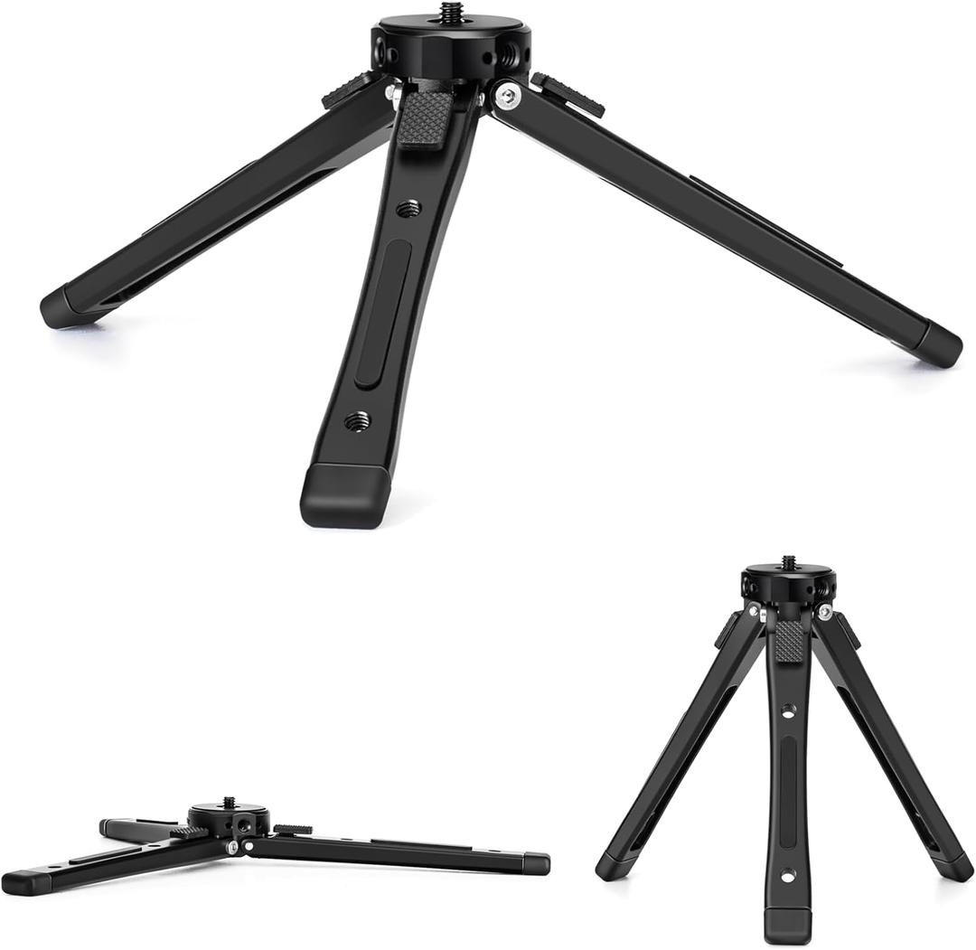 Zeadio Heavy Duty Metal Camera Tripod Stand - Universal Small Table Tripod for Camera, Gimbal, Action Cam, Camcorder, Microphone, LED Light, etc(40kg/88lb Load)