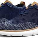 Mens Oxfords Shoes Casual Walking Dress Sneakers Mesh Business Work Lightweight Soft Sole (6.5, Dark Blue)