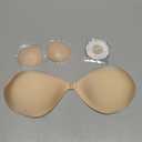 Invisible Strapless Sticky Bra Push up for Women, Ultra Adhesive Bra for Backless Dress, Cleavage Bra Lift Novelty Bras (B Cup, Light Beige)