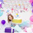 2 x Unicorn Birthday Party Decorations for Girl - Purple Pink Theme Balloon Set, Rainbow Balloons With Heart and Star for Baby Shower Kids Supplies (Multi)