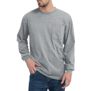 Men's Loose Fit Heavyweight Work Long Sleeve T-Shirts Comfort Pocket Tee(Regular&Tall) (X-Large Tall)