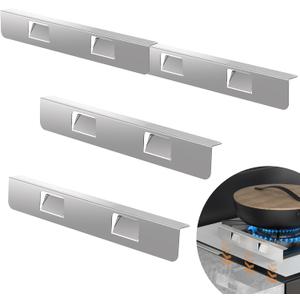 Stove Gap Covers 316 Stainless Steel Stove Gap Filler Oven Side Gap Filler Between Stove and Counter Slide In Range Trim Kit for 11.6 and 23.2 Kitchen Crack(4 Pack Silver)