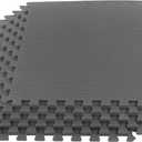 Stalwart Foam Mat Floor Tiles, Interlocking EVA Foam Padding Soft Flooring for Exercising, Yoga, Camping, Kids, Babies, Playroom – 6 Pack, Gray, 24" X 24" X 0.5"