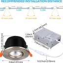 TORCHSTAR 5CCT 3 Inch Gimbal LED Recessed Light, CRI90+ Dimmable Swivel Adjustable Eyeball Downlight, Airtight IC, 2700K3000K3500K4000K5000K, Canless LED Ceiling Light, Satin Nickel, Pack of 6