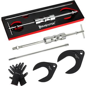 Inner CV Axle Puller Removal Tool with Slide Hammer & 48mm 63mm CV Joint Fork Adapter, Front Wheel Drive Axle Puller Slide Hammer Set (6pcs Set with eva Box)